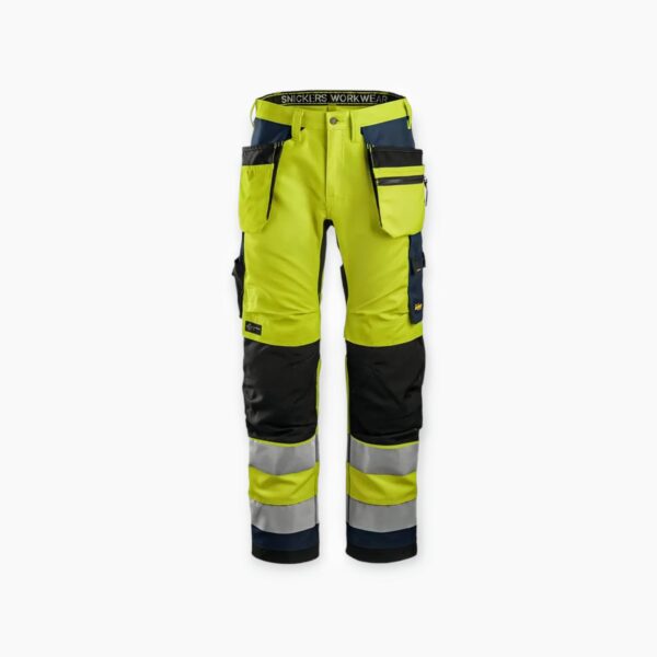 Odblaskowe spodnie Snickers Workwear 6230 AllroundWork+ z workami kieszeniowymi, EN 20471/2 , rozmiar 152